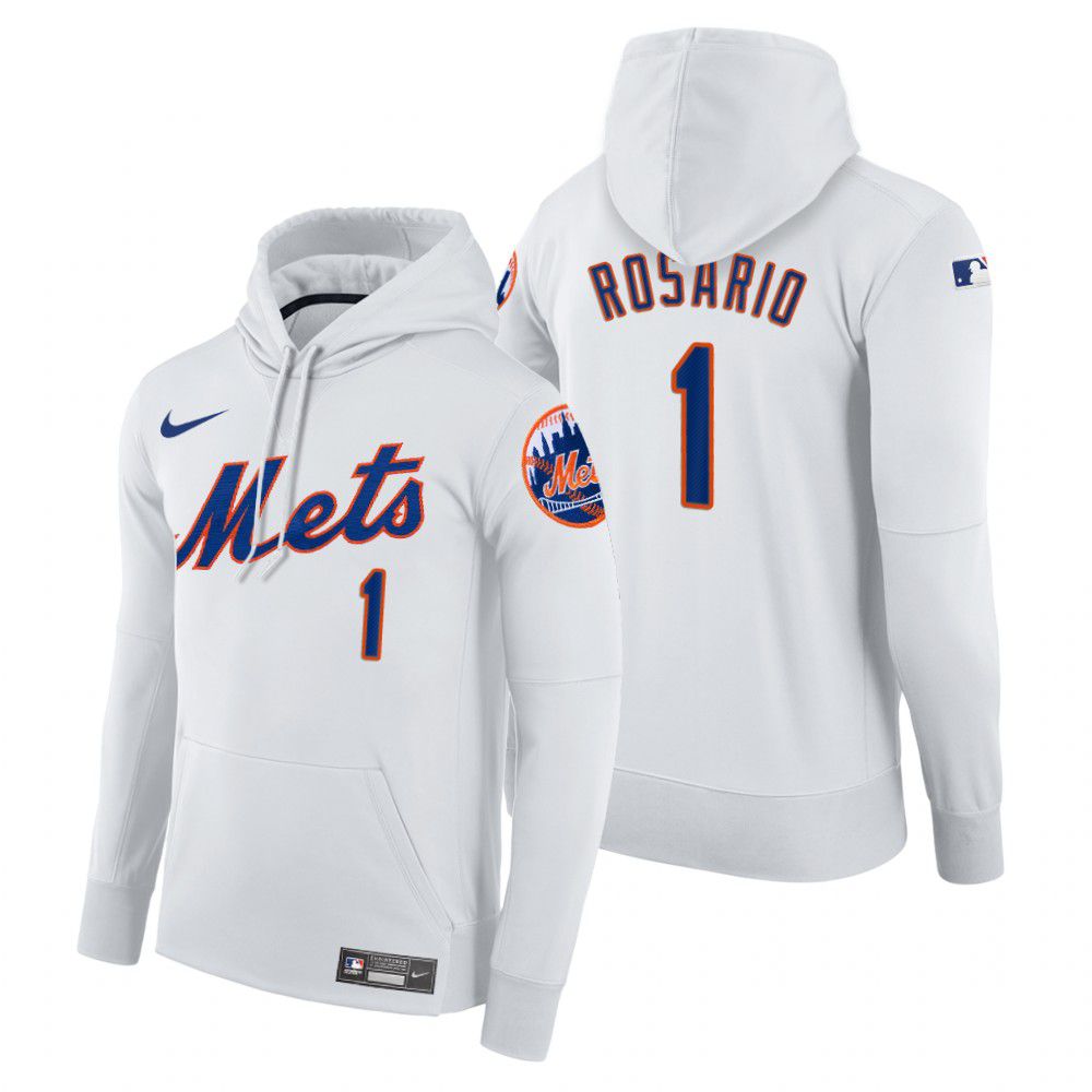 Men New York Mets #1 Rosario white home hoodie 2021 MLB Nike Jerseys->milwaukee brewers->MLB Jersey